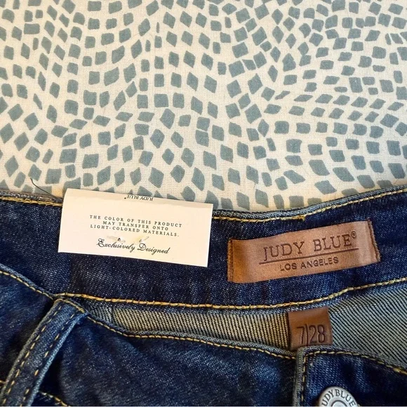 Judy Blue | High Rise Palazzo Wide Leg Jeans, Dark Indigo - Picture 9 of 11